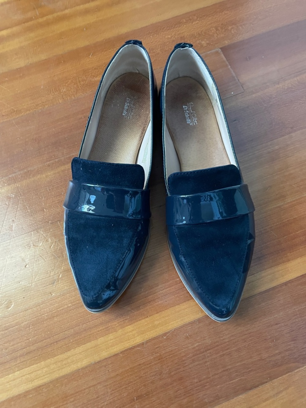Clarks Dark Blue Pointed-Toe Loafers